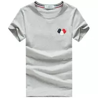 moncler cotton jersey t-shirt 3 badge gray